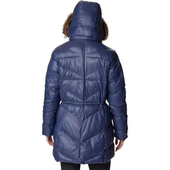 Columbia Peak To Park II Mid Insulated Jacket Womens 2X Navy Nocturnal Hooded - Picture 3 of 8
